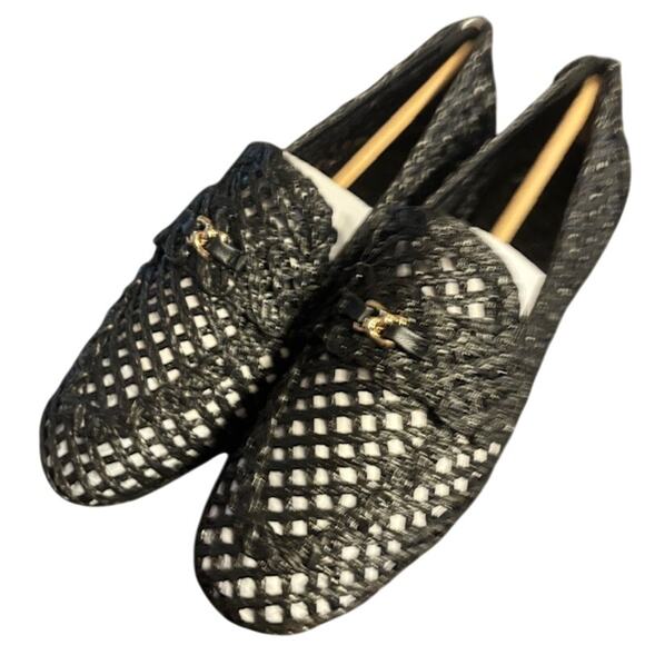 NIB Aerosoles Women's Hour Raffia Wicker Black Loafer, Size 5 - Picture 1 of 11